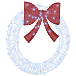 vidaXL Couronne avec 60 LED Blanc froid 75 cm Acrylique