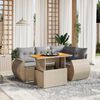 vidaXL Salon de jardin avec coussins 5 pcs beige r&eacute;sine tress&eacute;e