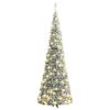 vidaXL Sapin de No&euml;l artificiel escamotable neige floqu&eacute;e 50 LED 120cm