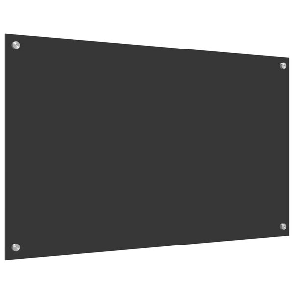 vidaXL Protection de cuisine Gris fonc&eacute; 100 x 60 x 0,6 cm verre tremp&eacute;