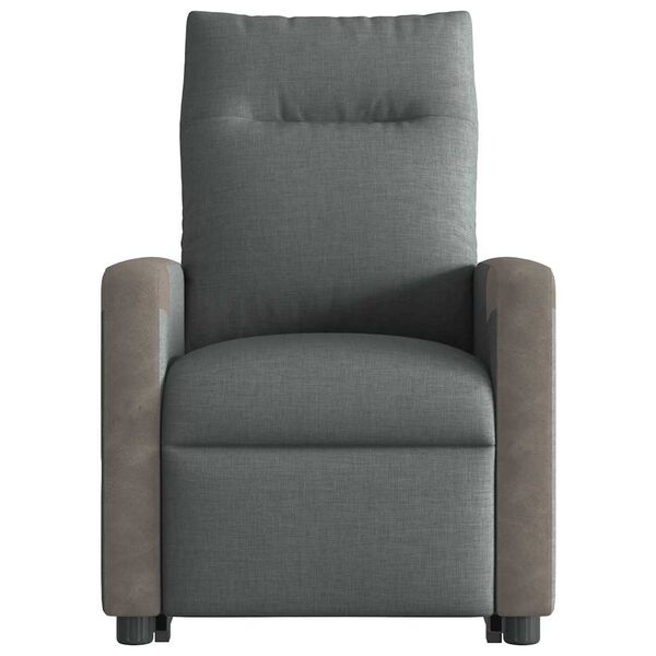 vidaXL Fauteuil de massage inclinable Gris fonc&eacute; Tissu