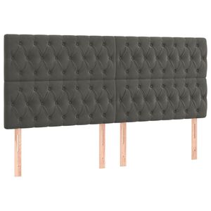 vidaXL T&ecirc;te de lit Gris fonc&eacute; 200 x 7 x 118/128 cm Velours