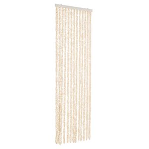 vidaXL Rideau anti-mouches beige et blanc 56x200 cm chenille
