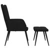 vidaXL Chaise de relaxation avec tabouret Noir Tissu