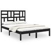 vidaXL Cadre de lit sans matelas noir bois massif 150x200 cm