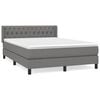 vidaXL Sommier &agrave; lattes de lit avec matelas Gris fonc&eacute; 140x190cm Tissu