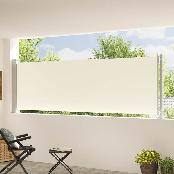 vidaXL Auvent lat&eacute;ral r&eacute;tractable de patio 117x600 cm Cr&egrave;me