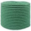 vidaXL Corde en coton 14 mm 25 m Vert 100% Coton