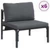 vidaXL Ensemble de canapé de jardin avec coussin 13 pcs Noir Acier