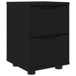vidaXL Table de chevet Noir 30,5 x 30 x 43 cm Bois d'ing&eacute;nierie
