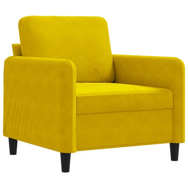 vidaXL Fauteuil Jaune 60 cm Velours