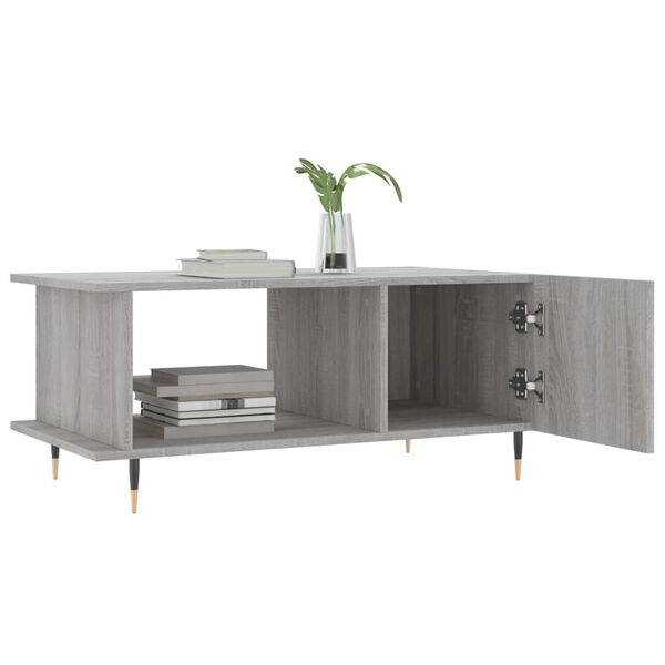 vidaXL Table basse sonoma gris 90x50x40 cm bois d'ing&eacute;nierie