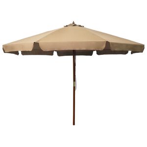 vidaXL Parasol d'ext&eacute;rieur avec m&acirc;t en bois 330 cm Taupe