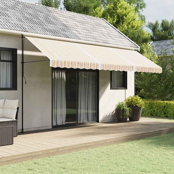 vidaXL Tissu de remplacement pour auvent rayures multicolores 5x3 m