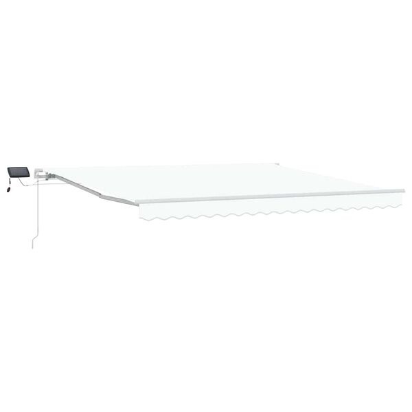 vidaXL Auvent Rétractable Blanc 400 × 300 cm Tissu et acier
