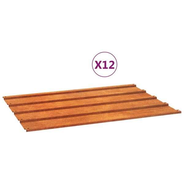 vidaXL Panneaux de toiture 12 pcs rouillé 60x44 cm Acier corten