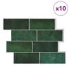 vidaXL Carreau de métro 10 pcs Vert foncé 29.4 x 21.4 cm