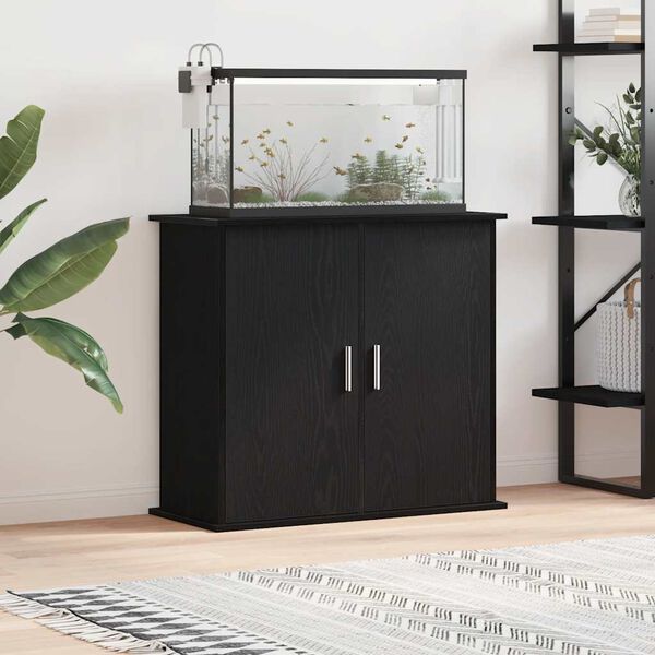 vidaXL Support d'aquarium Ch&ecirc;ne noir 81x36x73 cm Bois d'ing&eacute;nierie