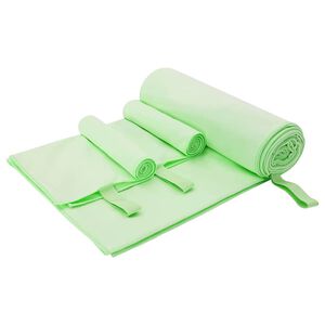 vidaXL Set de serviettes de sport 3 pi&egrave;ces Vert 210 x 100 cm