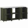 vidaXL Ensemble de rangement cuisine avec &eacute;tag&egrave;re 3 pcs Vert olive