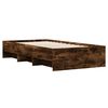 vidaXL Cadre de lit sans matelas ch&ecirc;ne fum&eacute; 75x190cm bois d'ing&eacute;nierie
