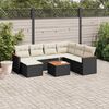 vidaXL Salon de jardin 8 pcs avec coussins noir r&eacute;sine tress&eacute;e