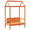 vidaXL Banc avec toit cire marron 117,5x70x176,5 cm bois de pin massif