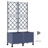 vidaXL Porte-plante de jardin avec irrigation et roues 2 pc Gris PP