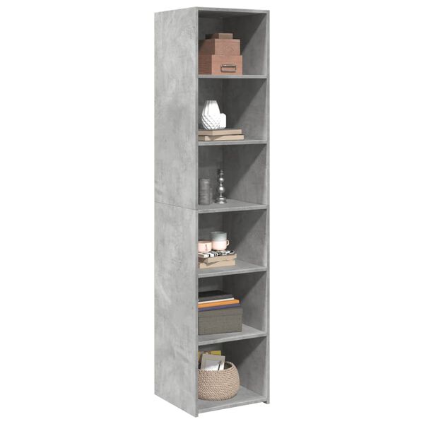 vidaXL Buffet haut gris b&eacute;ton 40x41x185 cm bois d'ing&eacute;nierie
