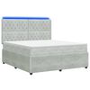 vidaXL Lit boxspring LED avec matelas Gris clair 140 x 200 cm Velours