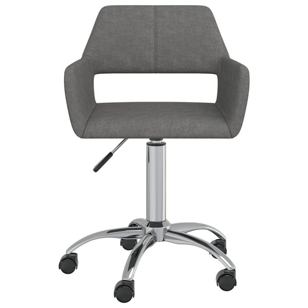 vidaXL Chaise pivotante à manger Gris foncé Tissu