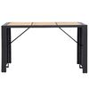 vidaXL Ensemble de bar de jardin 7 pcs et coussins Résine tressée Noir