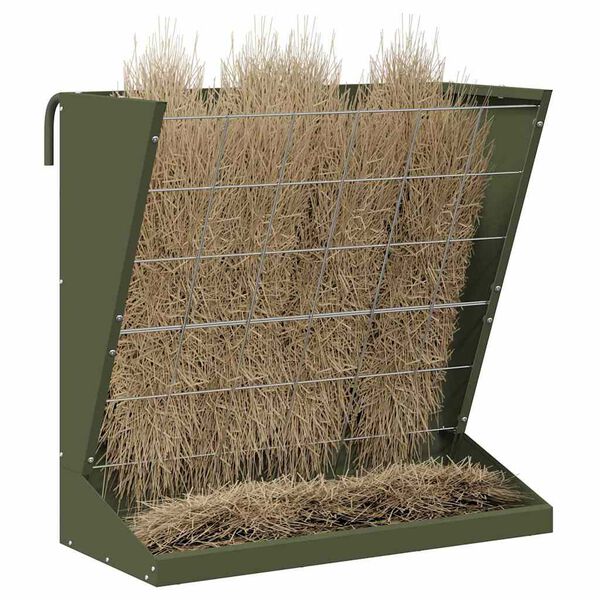 vidaXL Distributeur de Foin Vert olive 71 x 33 x 70 cm