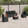 vidaXL Salon de jardin 6 pcs avec coussins noir r&eacute;sine tress&eacute;e