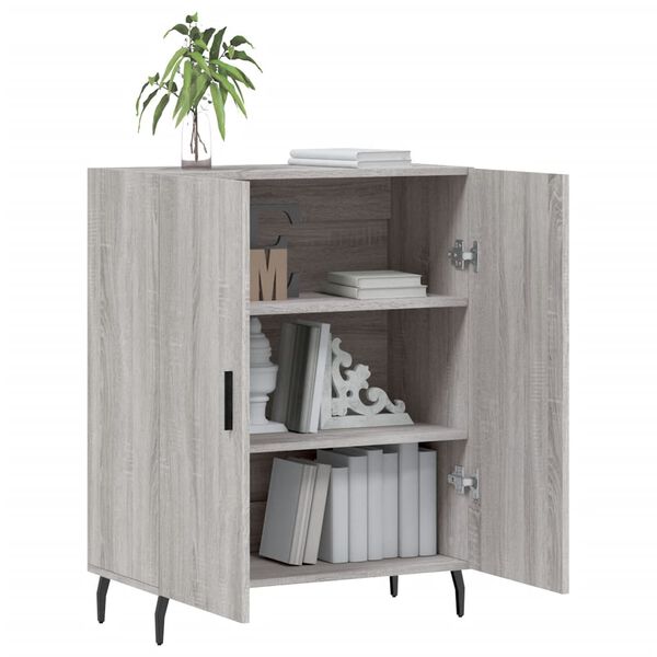 vidaXL Buffet sonoma gris 69,5x34x90 cm bois d'ing&eacute;nierie
