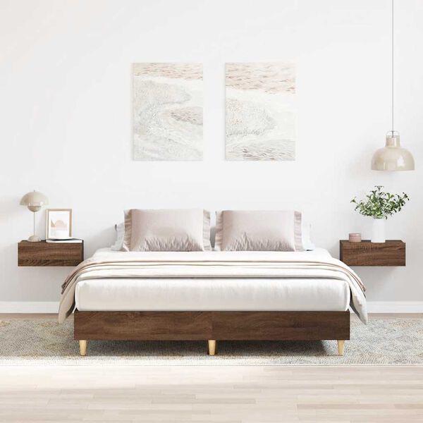 vidaXL Cadre de lit sans matelas ch&ecirc;ne marron 150x200 cm