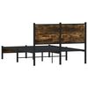 vidaXL Cadre de lit en m&eacute;tal sans matelas ch&ecirc;ne fum&eacute; 120x190 cm