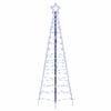 vidaXL Arbre de No&euml;l LED avec piquets au sol Bleu 250 cm Fer