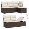 vidaXL Salon de jardin avec coussins 7 pcs marron r&eacute;sine tress&eacute;e