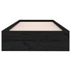 vidaXL Cadre de lit sans matelas noir bois massif 75x190 cm