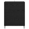 vidaXL Buffet Ch&ecirc;ne noir 69,5 x 34 x 90 cm Bois d'ing&eacute;nierie et fer