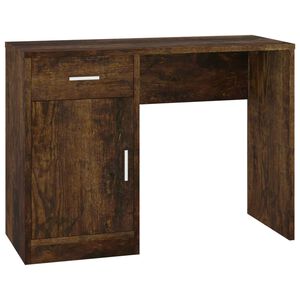 vidaXL Bureau avec tiroir et armoire Ch&ecirc;ne fum&eacute; 100x40x73 cm