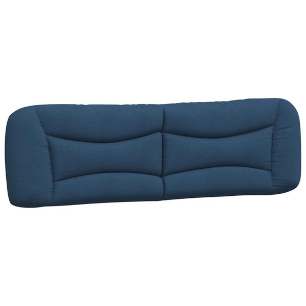vidaXL Coussin de t&ecirc;te de lit Hvar bleu 180 cm tissu