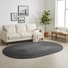 vidaXL Tapis de surface ovale Noir 152 x 245 cm Jute