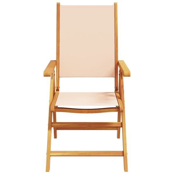 vidaXL Chaises inclinables de jardin lot de 6 beige tissu bois massif