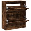 vidaXL Armoire &agrave; chaussures ch&ecirc;ne fum&eacute; 80x34x96,5 cm bois d'ing&eacute;nierie