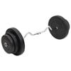 vidaXL Barre d'halt&egrave;res ondul&eacute;e avec plaques 60 kg