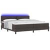 vidaXL Lit &agrave; ressorts avec matelas Marron fonc&eacute; 200 x 200 cm tissu