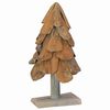 vidaXL Sapin de Noël avec support Marron 60 cm Bois de teck solide