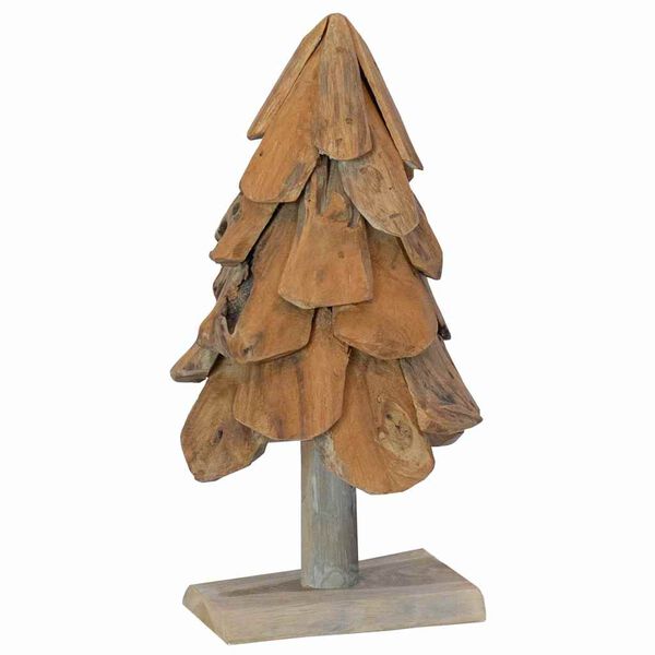 vidaXL Sapin de Noël avec support Marron 60 cm Bois de teck solide